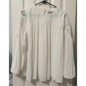 White, long sleeve blouse from Loft